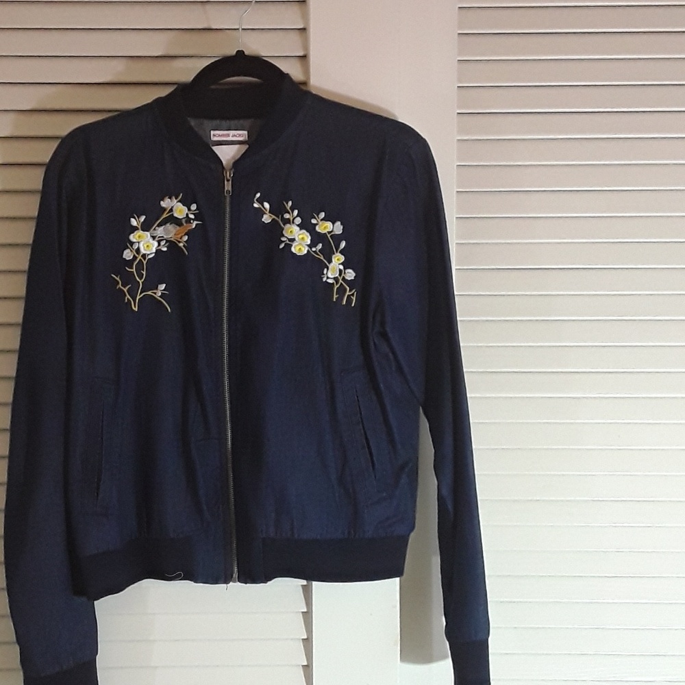 Embroidered bomber jacket